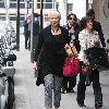 Denise Welch outside San Carlos Restaurant where she attended a business meeting Manchester.