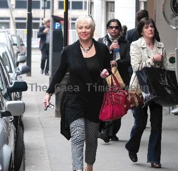 Denise Welch outside San Carlos Restaurant where she attended a business meeting Manchester.