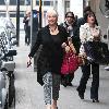 Denise Welch outside San Carlos Restaurant where she attended a business meeting Manchester.