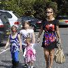 Kerry Katona takes her children for a very late lunch at the Beefeater Restaurant in Godstone, Surrey. Its the second time Kerry has visited the restaurant in as many days, and main meals are advertised for as low as £5.99. She was accompanied on the trip by her ever present film crew. The group spent an hour and a half inside, and left around 4pm. Kerry was wearing a stunning floral dress.
Surrey, England.