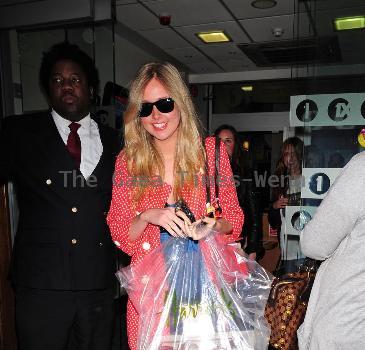 Diane Vickers leaving Radio One, carrying a box of donuts, after getting the number one chart position
London, England.