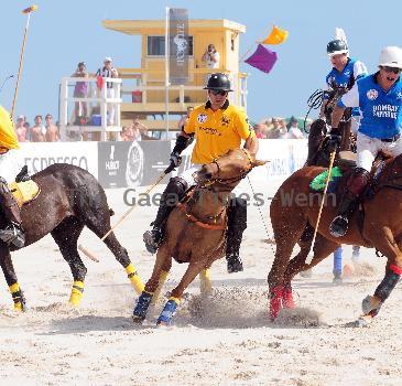 Polo players Brandon Phillips, John gobin and Lance Vetterparticipate in the 2010 AMG South Beach Men Polo World Cup behind The Setai HotelMiami.