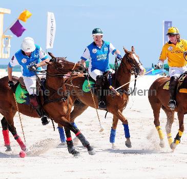 Polo players Brandon Phillips, John gobin and Lance Vetterparticipate in the 2010 AMG South Beach Men Polo World Cup behind The Setai HotelMiami.