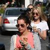 Ashley Tisdale eating ice cream with friends in Malibu Los Angeles, California.