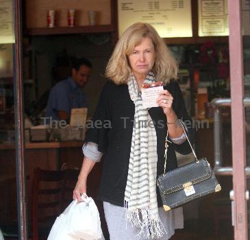 Actress Catherine Hicks picking up lunch from Judy's DeliBeverly Hills.