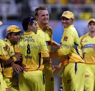 Mumbai Indians' batsman Sachin Tendulkar plays a shot at the IPL 3 finals between Mumbai Indian and Chennai Super Kings. Chennai Super Kings won the match Navi Mumbai.