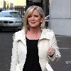 Bernie Nolan leaves the ITV studios after appearing on 'GMTV' London.