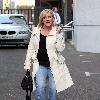 Bernie Nolan leaves the ITV studios after appearing on 'GMTV' London.