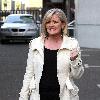 Bernie Nolan leaves the ITV studios after appearing on 'GMTV' London.