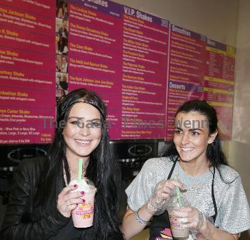 Lindsay Lohan and her sister Ali Lohan create a custom milkshake to auction off for charity at Millions of Milkshakes
 Los Angeles, USA.