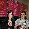 Lindsay Lohan and her sister Ali Lohan create a custom milkshake to auction off for charity at Millions of Milkshakes
 Los Angeles, USA.