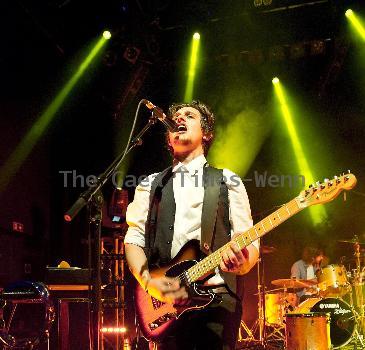 Jonathon Aherne of The Temper Trap performing live at the Shepherds Bush Empire 
London, England.