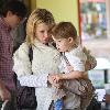 Julie Bowen 
'Modern Family' star eating lunch with her son Oliver Phillips from a Mexican food stand
 Los Angeles, California.