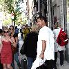 New York Yankees catcher Jorge Posada catches a cab after shopping at Chanel on Madison Avenue New York City.