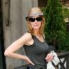 Marg Helgenberger enjoys a beautiful day in Manhattan New York City.