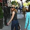 Marg Helgenberger enjoys a beautiful day in Manhattan New York City.