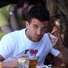 Mark Ballas enjoys lunch with friends in West Hollywood Los Angeles.