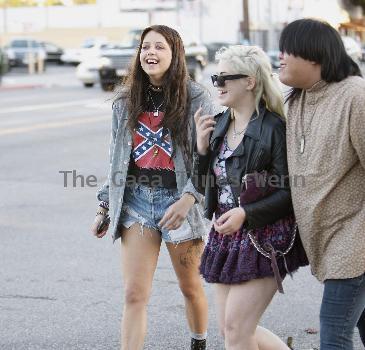 Peaches Geldof and friends were spotted leaving Happy Hours bar in West Hollywood Los Angeles.