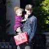 Joel Madden 
carries his daughter Harlow after shopping at the American Girl store in The Grove
Los Angeles, California.