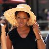 Caroline Chikezie out for lunch at The Grove with a friend Los Angeles.