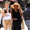 Caroline Chikezie out for lunch at The Grove with a friend Los Angeles.