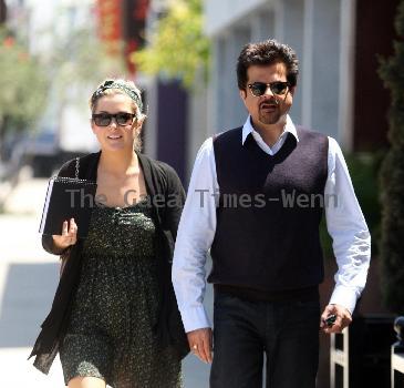 Anil Kapoor and a friend 
arriving to Joan's on Third Cafe to have lunch 
Los Angeles, California.