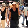 Caroline Chikezie out for lunch at The Grove with a friend Los Angeles.