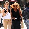 Caroline Chikezie out for lunch at The Grove with a friend Los Angeles.