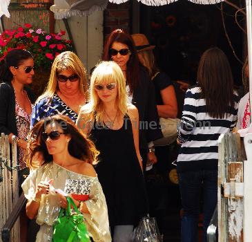 Malin Ackerman 
goes for lunch at the Ivy restaurant on Robertson boulevard with a friend.
Los Angeles, California.