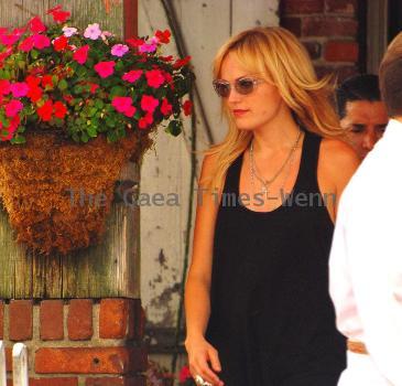 Malin Ackerman 
goes for lunch at the Ivy restaurant on Robertson boulevard with a friend.
Los Angeles, California.