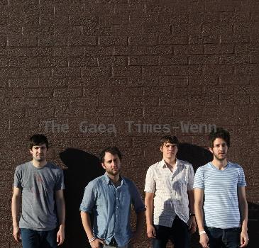 Ryan Heyner, Josh Kolenik, Juan Pieczanski and Jeff Curtin Portrait session with musicians Small Blackat the Bell House in Brooklyn New York City.