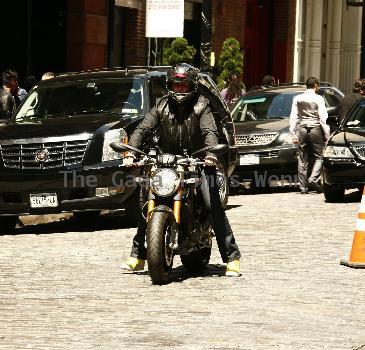 Anthony La Pagliaseen out riding his motorbike in Soho.New York City.