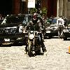 Anthony La Pagliaseen out riding his motorbike in Soho.New York City.