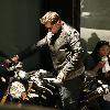 Anthony La Pagliaseen out riding his motorbike in Soho.New York City.