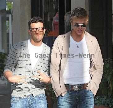 Mark Ballas and Derek Hough go to the cinema together at the Grove 
Los Angeles, California.