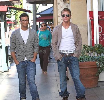 Mark Ballas and Derek Hough go to the cinema together at the Grove 
Los Angeles, California.