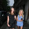 Danielle Lloyd heading for a night out in the West End with a friend. London.