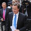 Conservative Party leader David Cameron arriving to make a statement at St Stephen's Club, 
London, England.