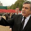 Minister Gordon Brown and his wife Sarah Brown
as they arrive at a VE Day reception, hosted by the Royal British Legion, at Horse Guards Parade
London, England.