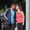 Sam Poueu and Stephanie Anderson
 contestants on 'The Biggest Loser' who found love while on the show, go for a morning workout 
Los Angeles, California.