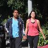 Sam Poueu and Stephanie Anderson
 contestants on 'The Biggest Loser' who found love while on the show, go for a morning workout 
Los Angeles, California.