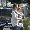 Jessica Alba, Cash Warren and Honor Marie Warren spend the day at a friends house in Marina del Rey Los Angeles.