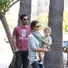 Jessica Alba, Cash Warren and Honor Marie Warren spend the day at a friends house in Marina del Rey Los Angeles.