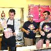 Maksim Chmerkovskiy and Tony Dovolani 
from 'Dancing with the Stars' concoct their own custom shake at Millions of Milkshakes in West Hollywood
 Los Angeles, California.