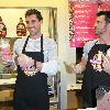 Maksim Chmerkovskiy and Tony Dovolani 
from 'Dancing with the Stars' concoct their own custom shake at Millions of Milkshakes in West Hollywood
 Los Angeles, California.