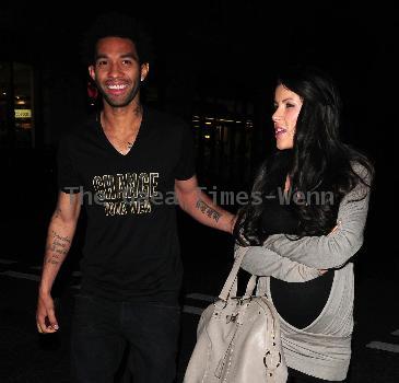 Jermaine Pennant with female companion at Nobu restaurant London.