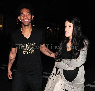 Jermaine Pennant with female companion at Nobu restaurant London.
