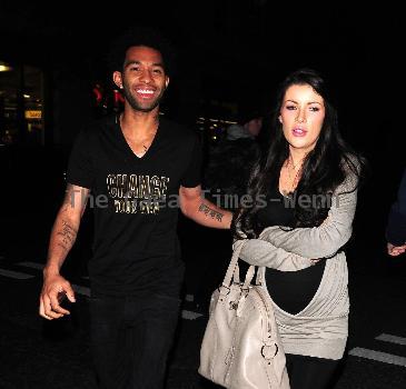 Jermaine Pennant with female companion at Nobu restaurant London.