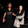 Jermaine Pennant with female companion at Nobu restaurant London.