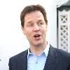 Nick Clegg leaves his house to make a statement regarding the U.K. General Elections in front of the press London.